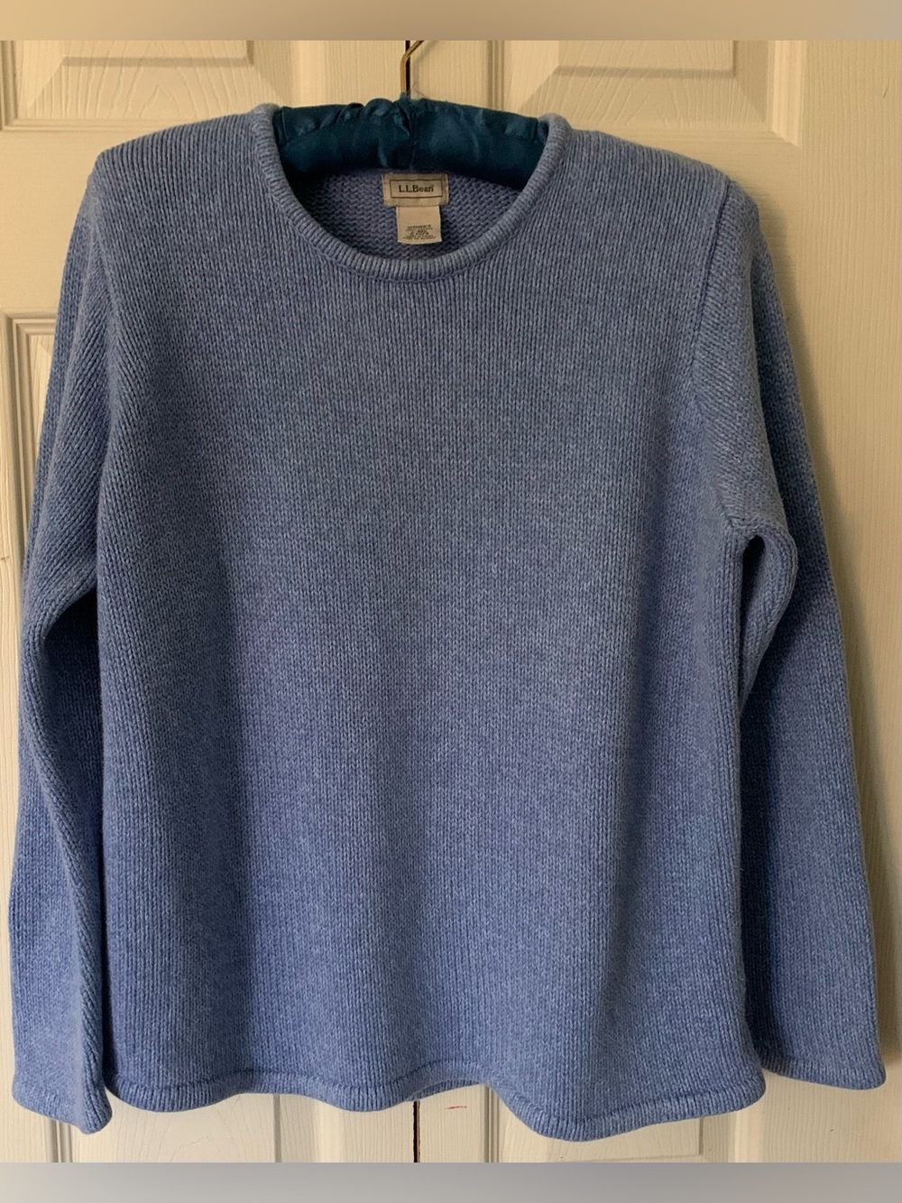 L.L. Bean Women's Light Blue 100% Cotton Crewneck Sweater
